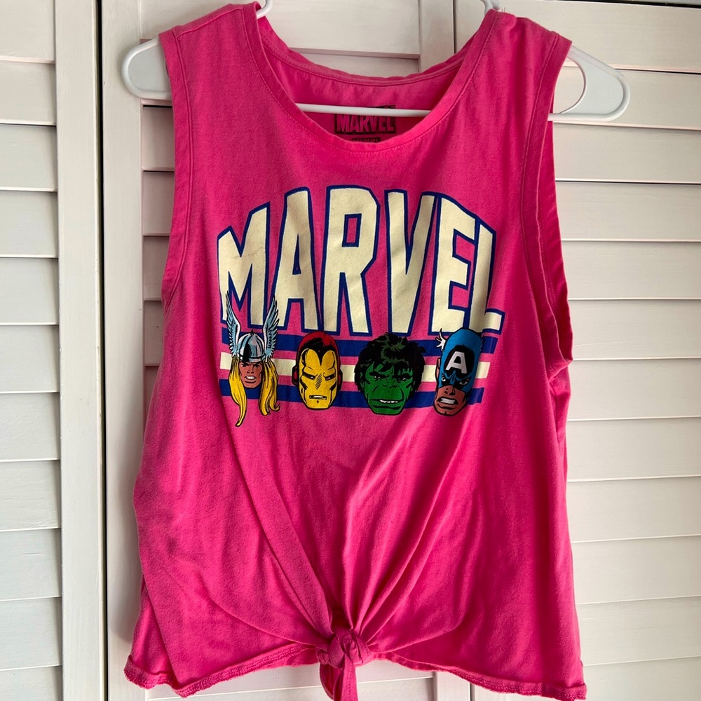 Marvel Pink Crop Top with Tie in the Front